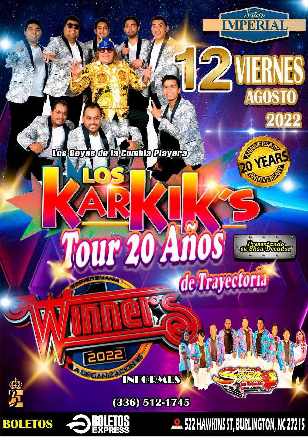 LOS KARKIK'S & WINNERS BURLINGTON NC Tickets BoletosExpress